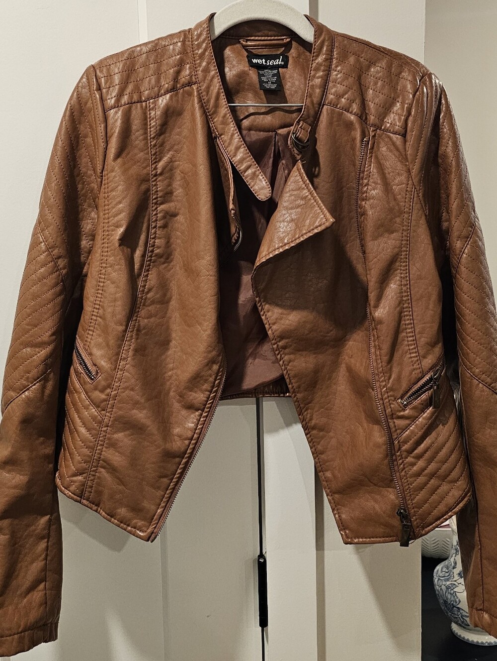 Wet Seal Faux Leather Moto Jacket | Size Medium | Y2K Vintage